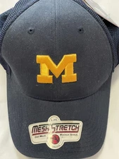American Needle Hat-MICHIGAN Hat-Blue Mesh Stretch-L/XL-Navy Blue-M GO BLUE