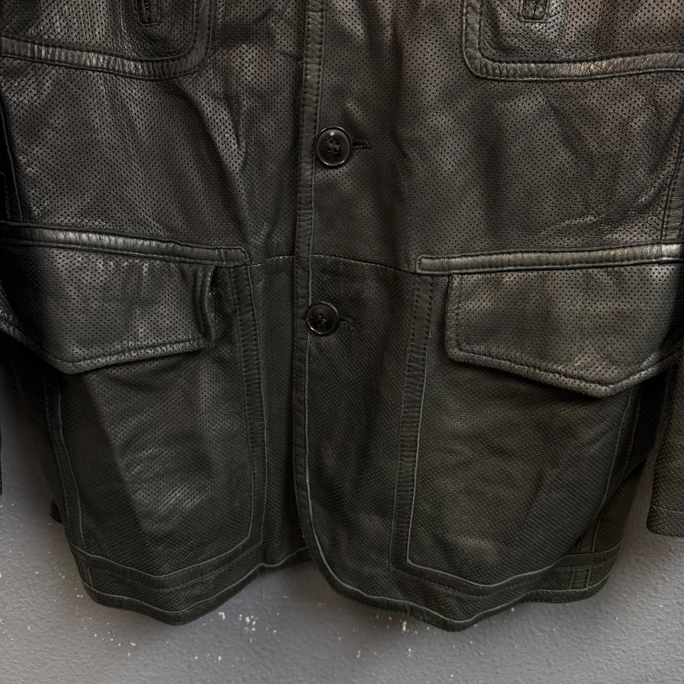 Giorgio Armani 48 Mujer Negro AGNELLO-CORDERO Piel Chaqueta Cuero Colección 09’s Foto 3 de 4