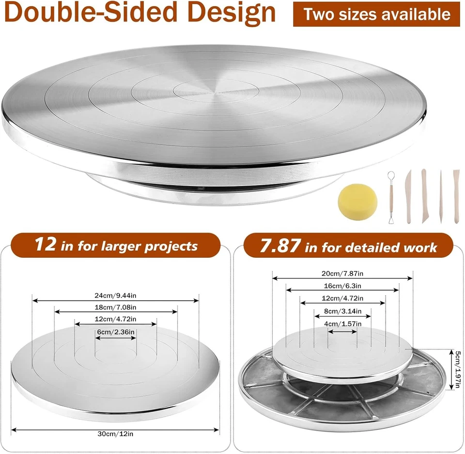12-дюймовое двустороннее керамическое скульптурное колесо из алюминиевого сплава - Изображение 2 из 4