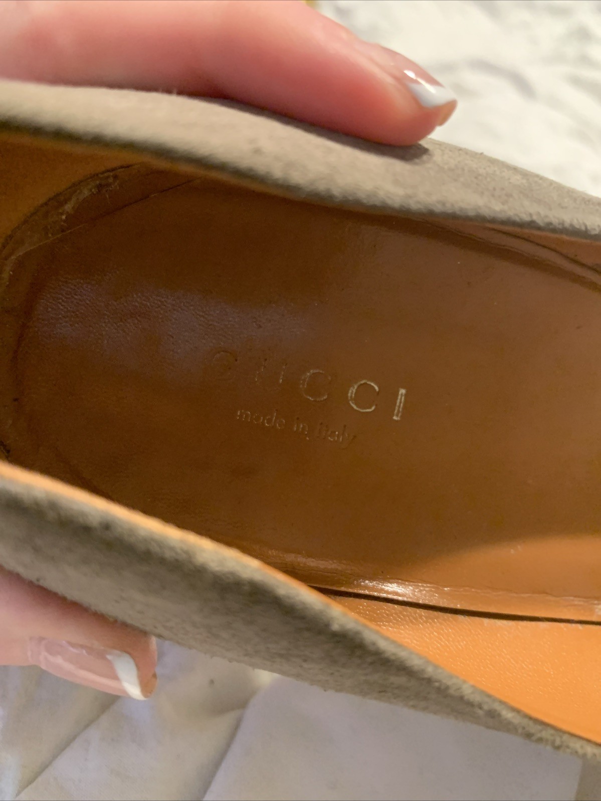 Gucci Authentic Solid Gray Genuine Suede Leather … - image 7