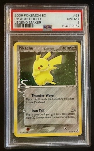 2006 POKEMON EX LEGEND MAKER #93 PIKACHU HOLO PSA 8