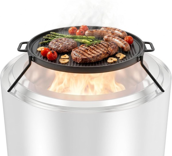 Plancha de hierro fundido Onlyfire, utensilios de cocina para estufa individual hoguera fogata 19,5"