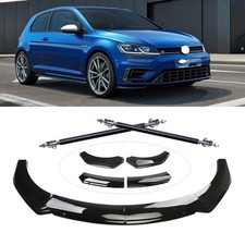 For Volkswagen Jetta Front Bumper Lip Spoiler With Strut Rods Gloss Black Body K For Volkswagen Jetta Front Bumper Lip Spoiler With Strut Rods Gloss Black Body K