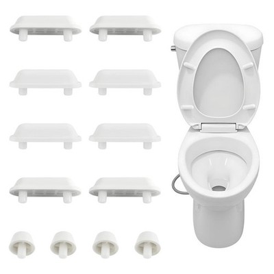 12 Stück WC Sitz Puffer Set Weiße Gummipuffer & Dämpfer für Toilettensitz und