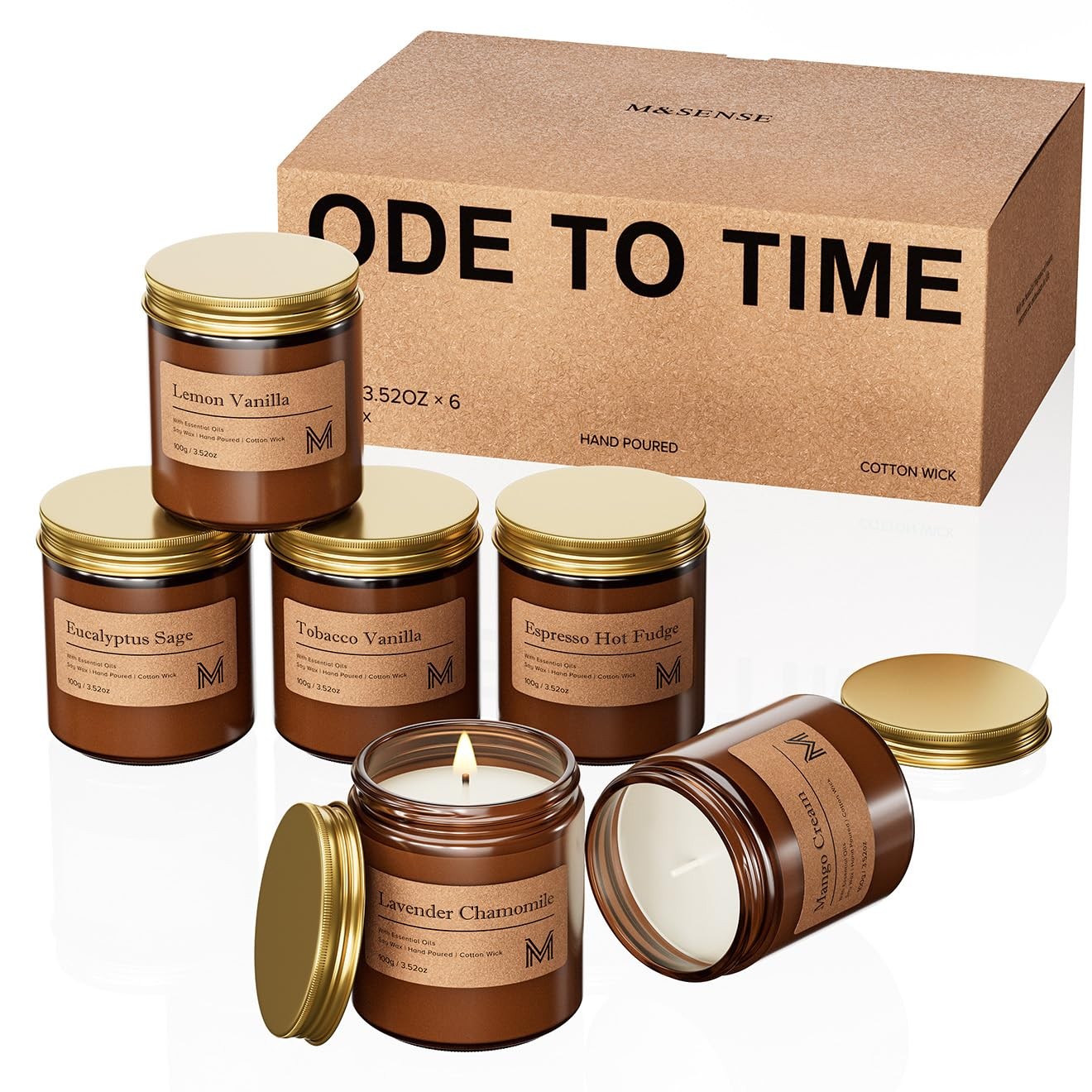 6 Scented Aromatherapy Candles Gift Set for Women