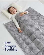 Children Gray Weighted Blanket, Minky Dots Soft Microfiber 5 LB