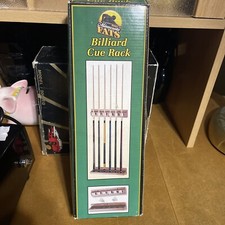 Minnesota Fats Billiard Cue Wall Mount Wooden Rack Holds 6 Light Oak Finish