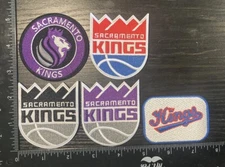 Lot Set Of 5 SACRAMENTO KINGS IRON ON EMBROIDERED PATCHES BASKETBALL NBA