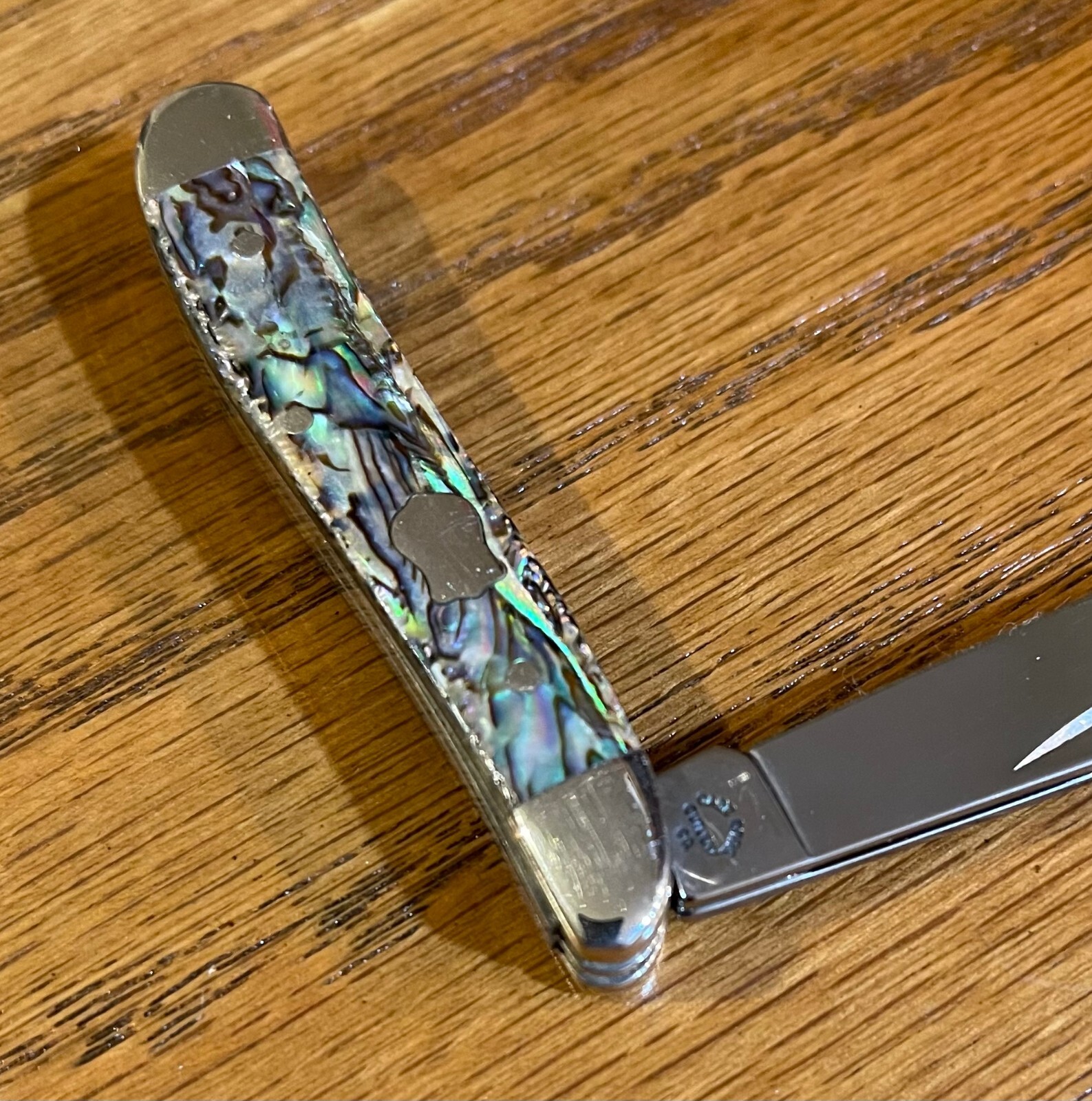 Case abalone Peanut knife case brothers abalone handles eBay