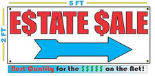 ESTATE SALE w RIGHT ARROW Banner Sign NEW Larger Size SUPER High Quality 