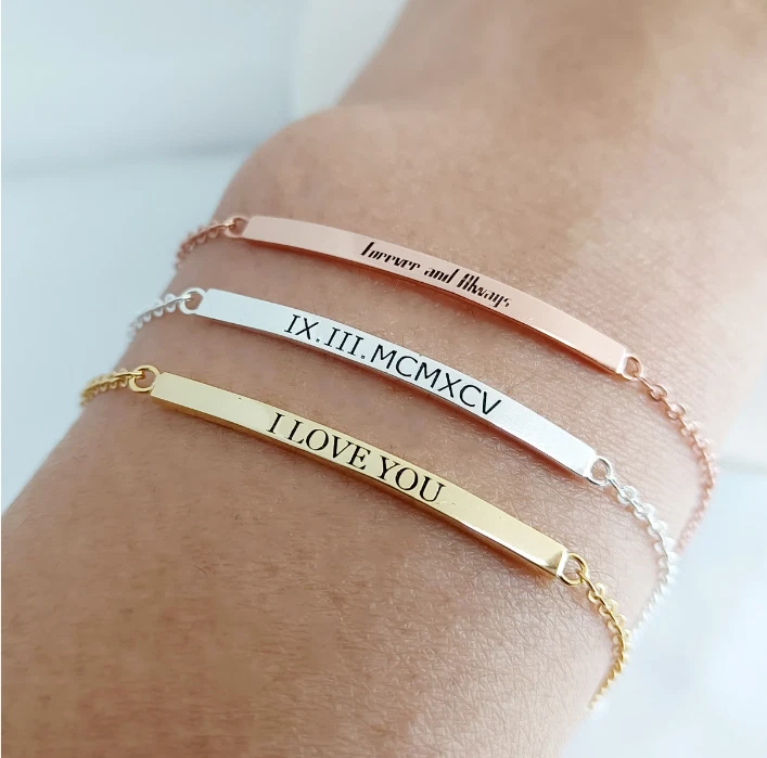 Personalized bar bracelet for clearance her