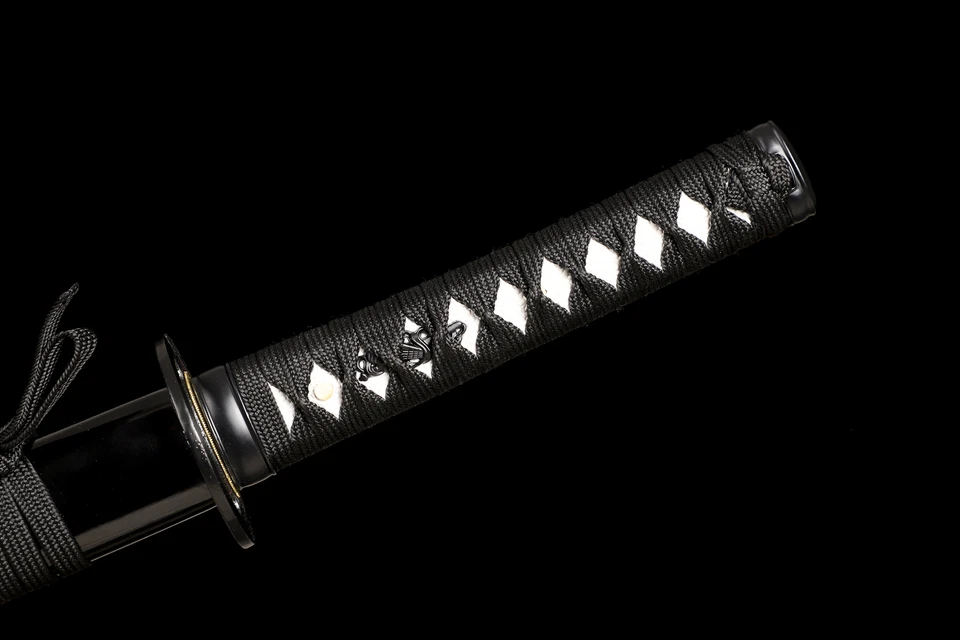 Espada samurai japonesa afilada Wakizashi Ready 1095 acero al carbono Musashi Tsuba Foto 4 de 4