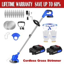 21V Electric Cordless Grass Trimmer Strimmer Garden Edger Cutter High Speed