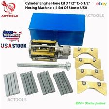 NEW Cylinder Engine Hone Kit 3 1/2" To 6 1/2" Honing Machine + 4 Set Stones