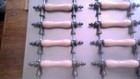 14 Amerock Guardian Ceramic/Solid Brass Drawer Pulls vintage old 4" on center — photo 8