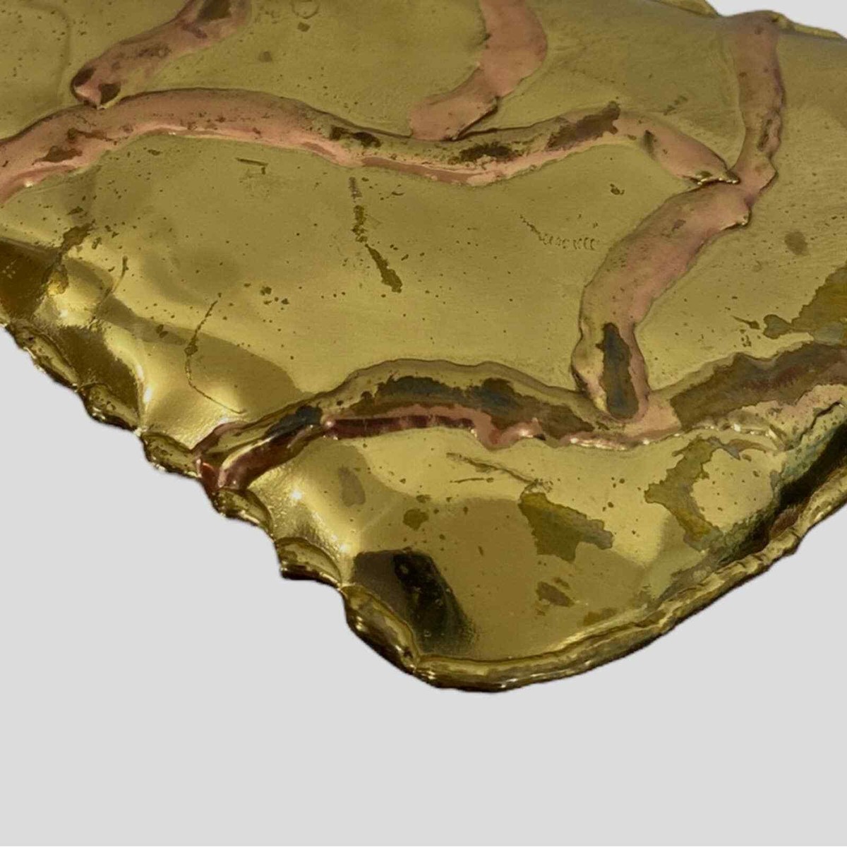 Vintage Gold Metal Florelle Modern Brutalist Funky Unique 