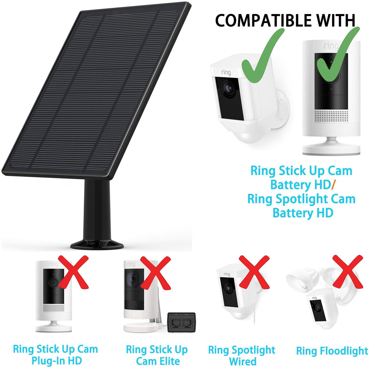 New 6W Solar panel for Ring Stick Up Cam Battery/Spotlight Cam Battery HD Camera | eBay New 6W Solar panel for Ring Stick Up Cam Battery/Spotlight Cam Battery HD Camera | eBay