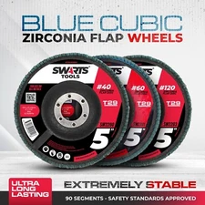5” 125mm Premium Zirconia Flap Disc / Wheel Angle Grinder Sanding Disk for Metal