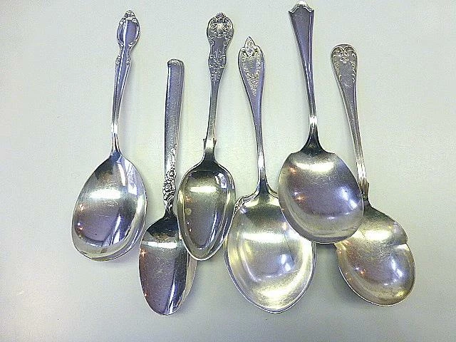6 MCM Art Deco Silverplate Berry Casserole Serving Spoon HOLIDAY BUFFET Craft