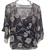 Ann Taylor Loft Blouse Top Size 4 Pullover Lined Floral