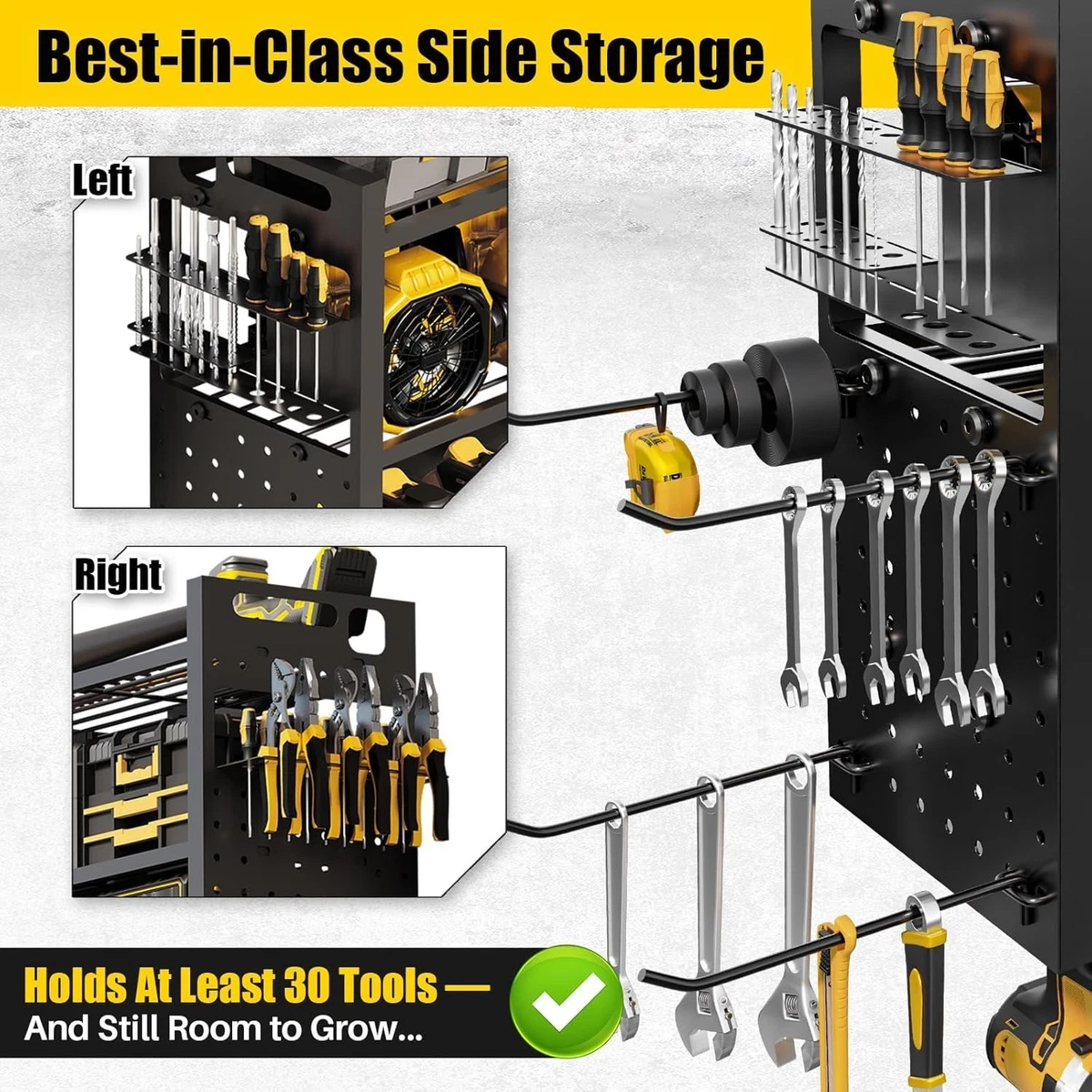 49'' W Power Tool Rack Wall Mount | Large 620lbs Power Tool Storage Organiser wi