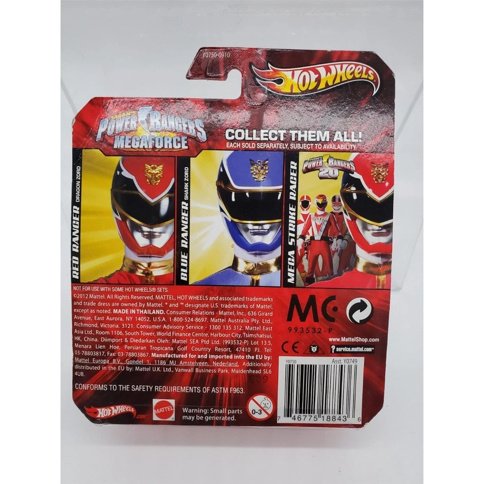 Blue Ranger Shark Zoid 20th Anniversary Power Rangers Megaforce 2012 Hot Wheels - Image 2 of 2