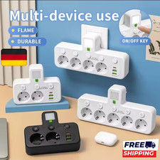 5 oder 4 Fach EU Steckdose Mehrfachstecker Steckdosenleiste Adapter Mit USB NEU