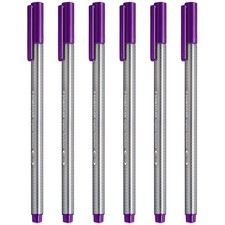 6 PCS 334 Triplus Fineliner Superfine Point Pens 0.3mm Violet School Office