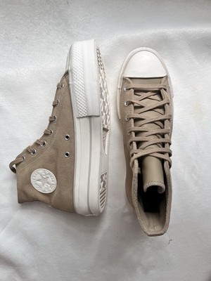 Converse Chuck Taylor All Star Lift Platform Suede  Beige Size 10 Women s