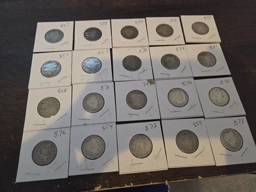 20 x Barber Quarters 90% Silver 5$ Face Value COIN INFLATION HEDGE #57