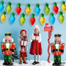 KatchOn Nutcracker and Christmas Light Balloons - Green Red Pack of 22 