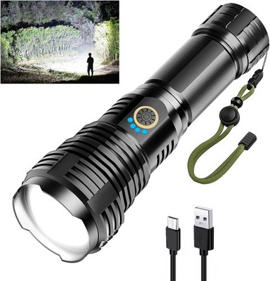 LED Taschenlampe XHP70 Akku superhell wasserdicht Camping Outdoor zoombar Hand