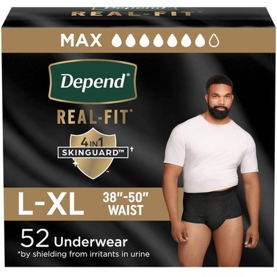 Maximum Absorbency Adult Diapers for Men, Incontinence Underwear, Large/XL, 52