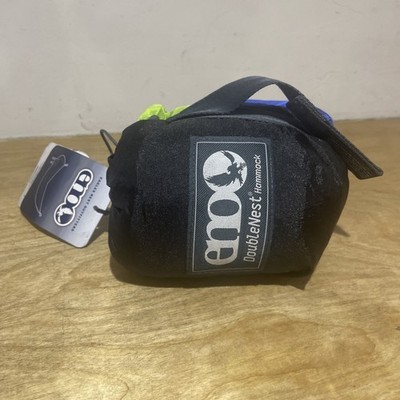 New ENO DoubleNest Hammock Gray Lime Blue