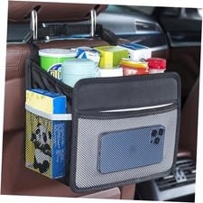 Car Back Seat Organizer and Premium 1680D Oxford Cloth - Black Gray Medium