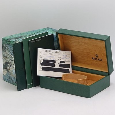 Rolex Watch Box Case Green Leather Wood Booklet 68.00.01 Authentic