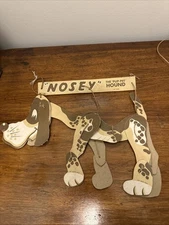 Nosey the 1940s Articulated Paper Hound Dog Puppet Rare