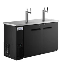 (2) Double Tap Kegerator Beer Dispenser - Black, (2) 1/2 Keg Capacity
