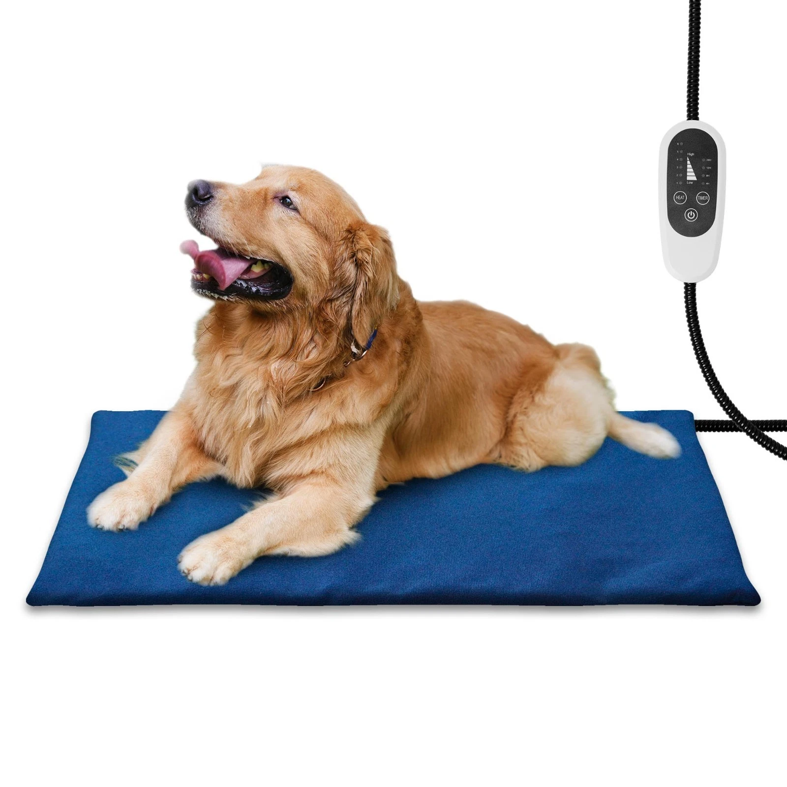 Large Pet Heating Pad 35.43x23.62IN 6 Temp Timer Waterproof Dog Cat Heated Mat