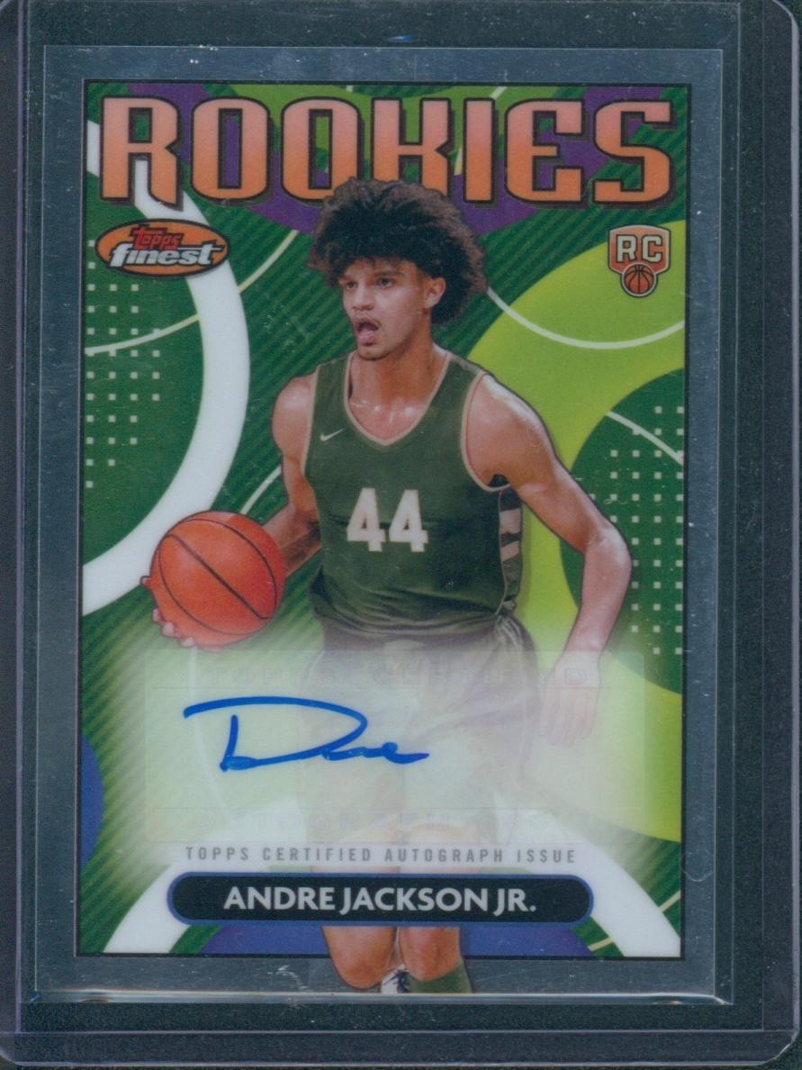 Andre Jackson Jr. RC Auto 2023-24 Topps Finest Refractor Milwaukee Bucks #RFA-AJ