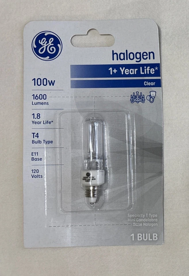 GE Light Bulb Specialty T4 Type Light Bulb 100 Watt Clear Finish 19383 - Image 3 of 3