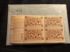 ALLY'S STAMPS US Plate Block Scott #1071 3c Fort Ticonderoga [4] MNH [STK]