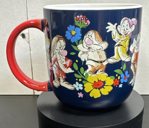 Disney Snow White And The Seven Dwarfs Blue Coffee Mug Disney 18oz By Zrike New - Picture 3 of 6