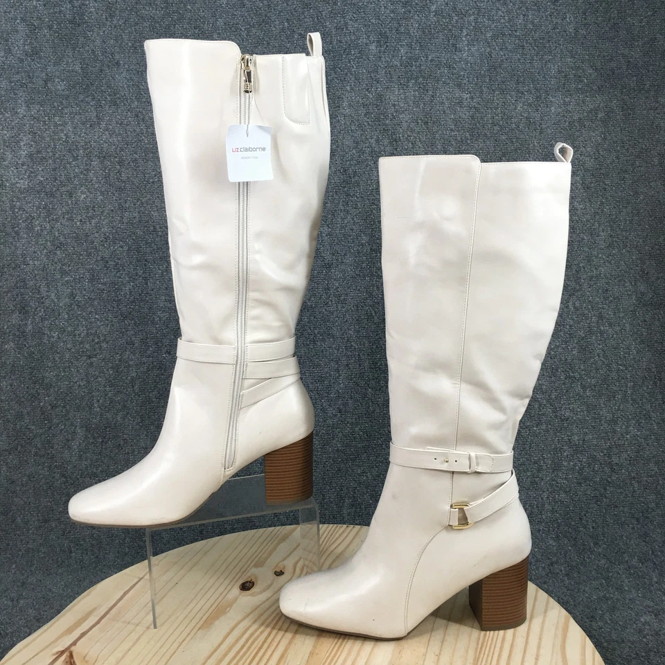 Liz Claiborne ботинки женщин 10 M Hayland высокий езды кремовый повседневный блок каблуки новый - Изображение 2 из 4