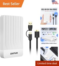 Compact 500GB External Hard Drive with USB 3.0 & USB-C - Plug & Play Convenience