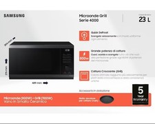 [NUOVO] Microonde Samsung con Grill, 23 Litri, MG23DG4524CGE1 - Nero