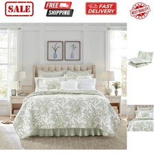 Twin Quilt Set, Reversible Cotton Bedding with Matching Sham, Lightweight Hom...