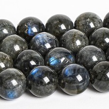 10MM Genuine Natural Gray Labradorite Beads Round Loose Beads