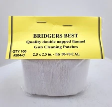 Bridgers Best Flannel Cleaning Patches 2.5" Muzzleloader Flintlock Percussion