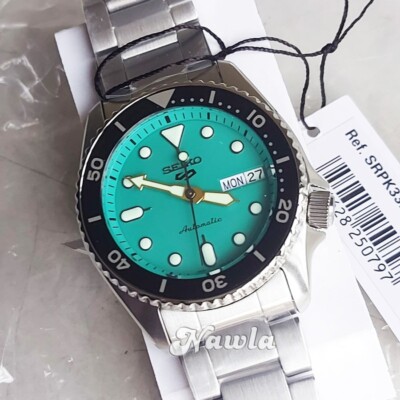 Brand New Seiko 5 Sports SRPK33K1 SKX Midi Teal Diver Automatic